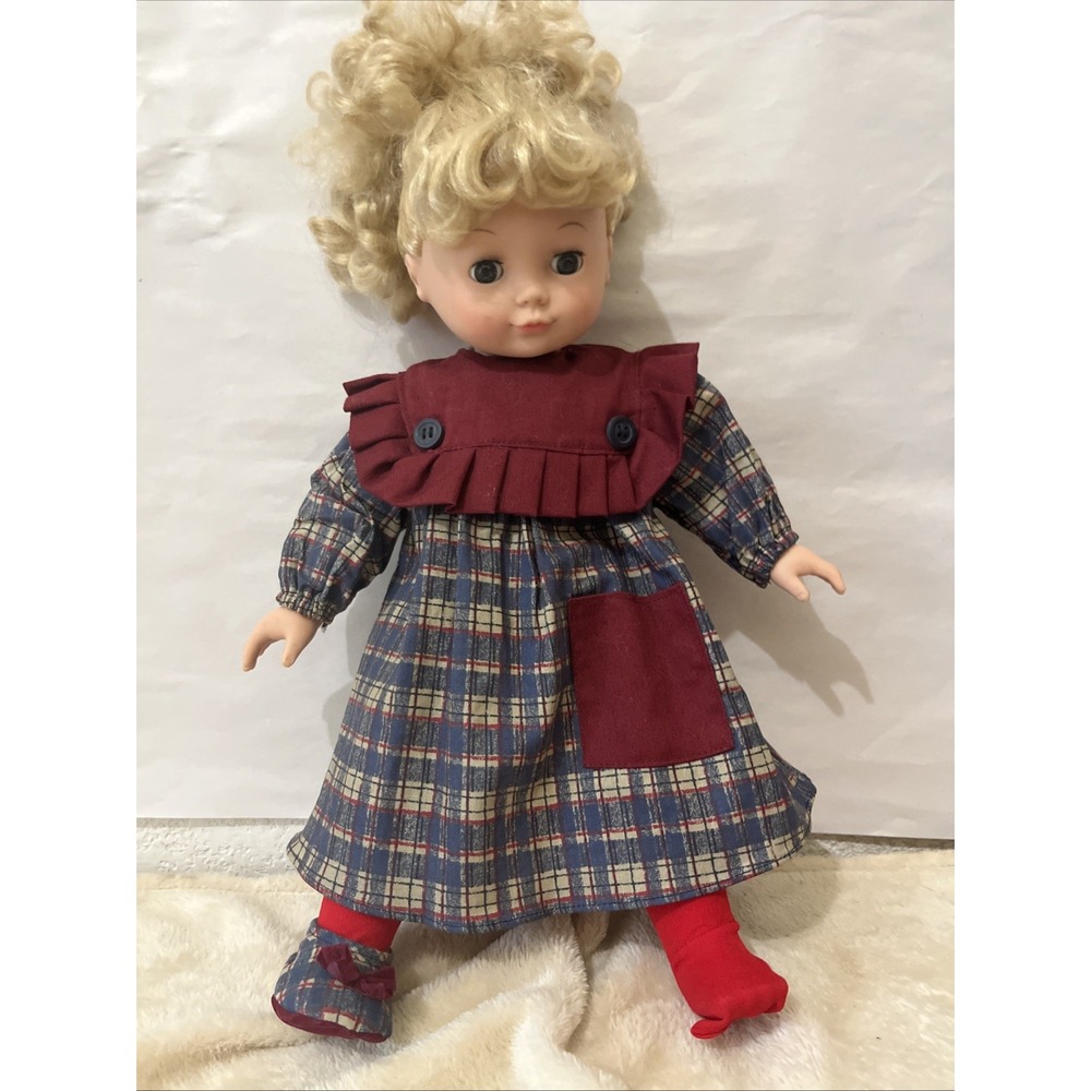 1992 Vintage CITI Toy My Life 16" Doll, Blonde Curly Hair, Gray Eyes